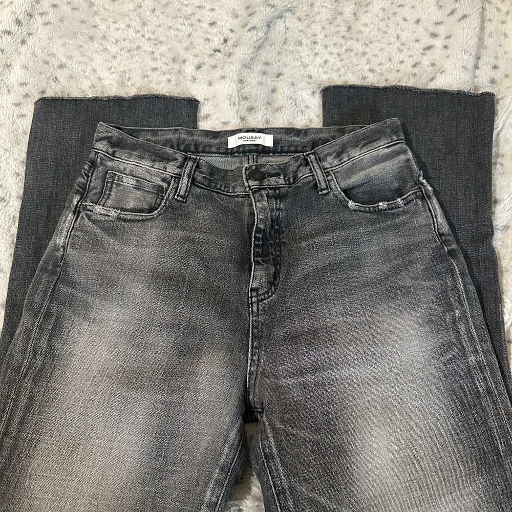 Moussy vintage High Rise Gray Jeans with Classic Fit